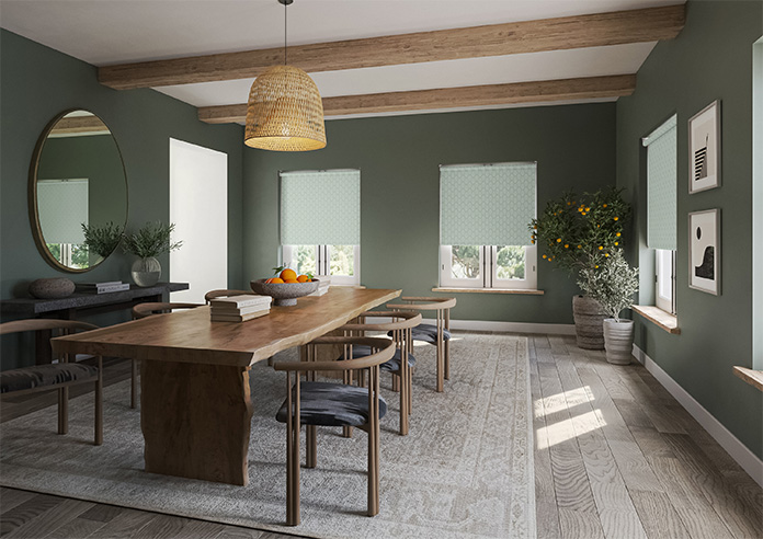 Beech Leaf (Blackout), Light Mint - Roller Blind - Image 7